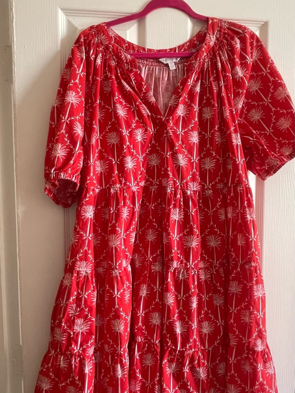 crown & ivy Red and White Floral Print Dress